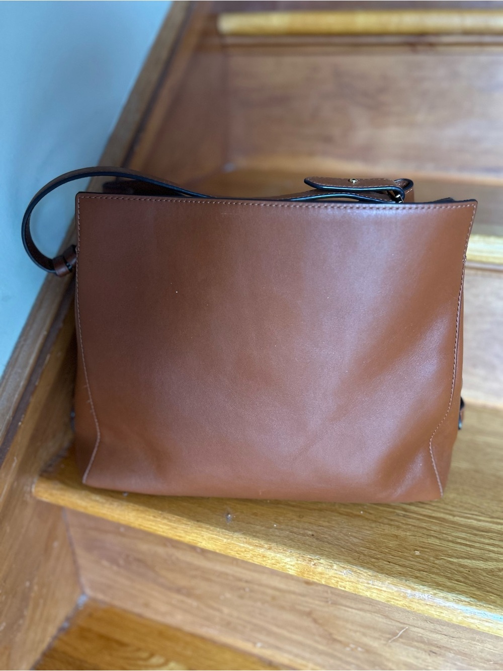Lauren Ralph Lauren Tan Leather Tote with Gold Hardware